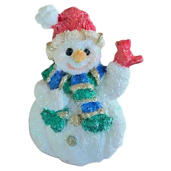 Vintage Christmas Snowman & Stocking Brooch Pin Lot Festive Jewelry Set of 2 - Picture 2 of 5